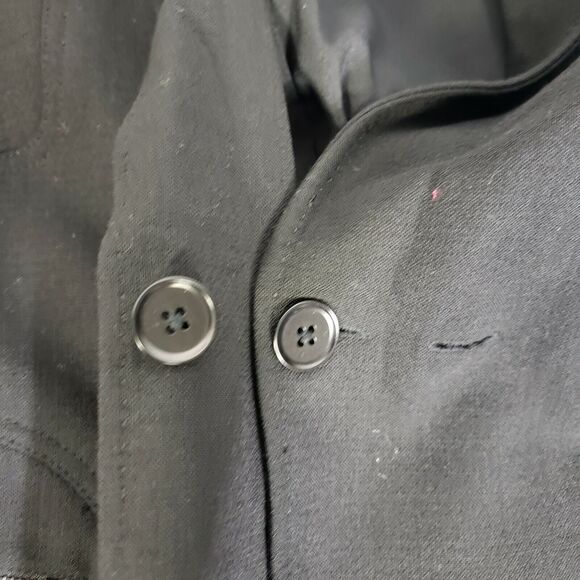 Body by Victoria Womens Suite Blazer Jacket Sz 8 Black Wool Blend Lined Tie Wais - Picture 8 of 10